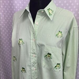 Green Checkered Frog Shirt